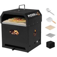 PIZZELLO 4 in 1 Wood Fired Outdoor Pizza Oven Outside Ovens with Pizza Stone