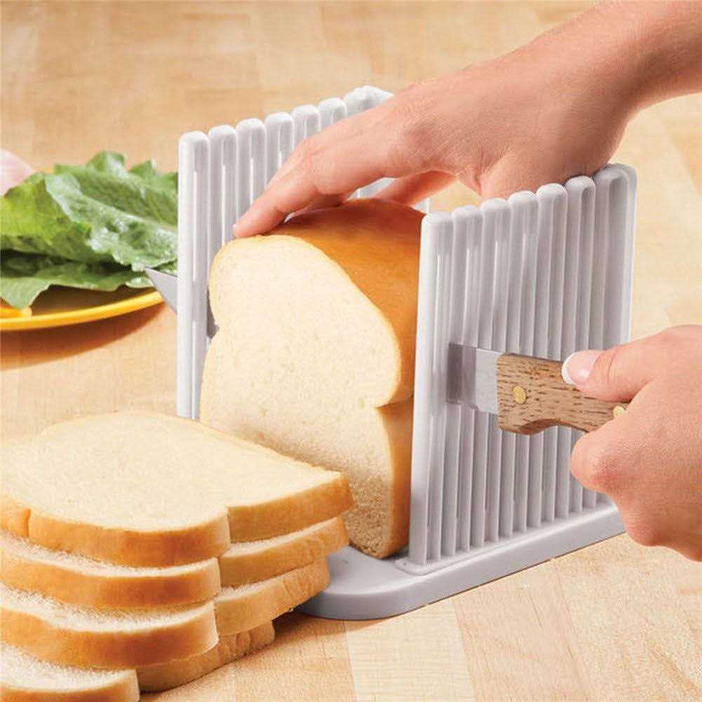 ORIONE Adjustable Toast Slicer/ Cutting Guide For Homemade Bread Plastic Bread Slicer Loaf For Slicing Bread Foldable Kitchen Baking Tools