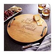 Personalized Eat Drink Be Married Wood Barrel Tray G2555125