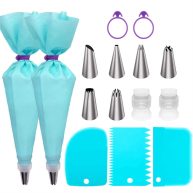 Piping Bags and Tips Set, Cake Decorating Supplies for Baking with Reusable Pastry Bags and Tips