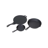 Ozark Trail 4-piece Cast Iron Skillet Set with Handles and Griddle