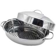 Mainstays 18 inch Jumbo Roasting Pan with Lid and Basting Rack