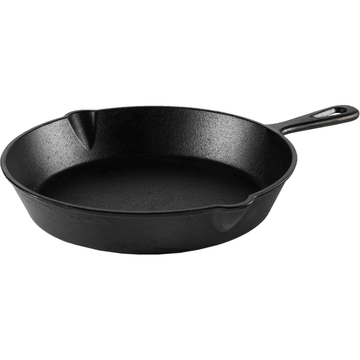 Ozark Trail Cast Iron Skillet with Handle and Lips