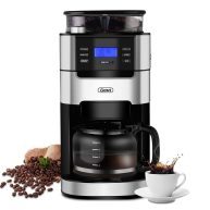10-Cup Drip Coffee Maker, Grind and Brew Automatic Coffee Machine with Built-In Burr Coffee Grinder, Programmable Timer Mode and Keep Warm Plate