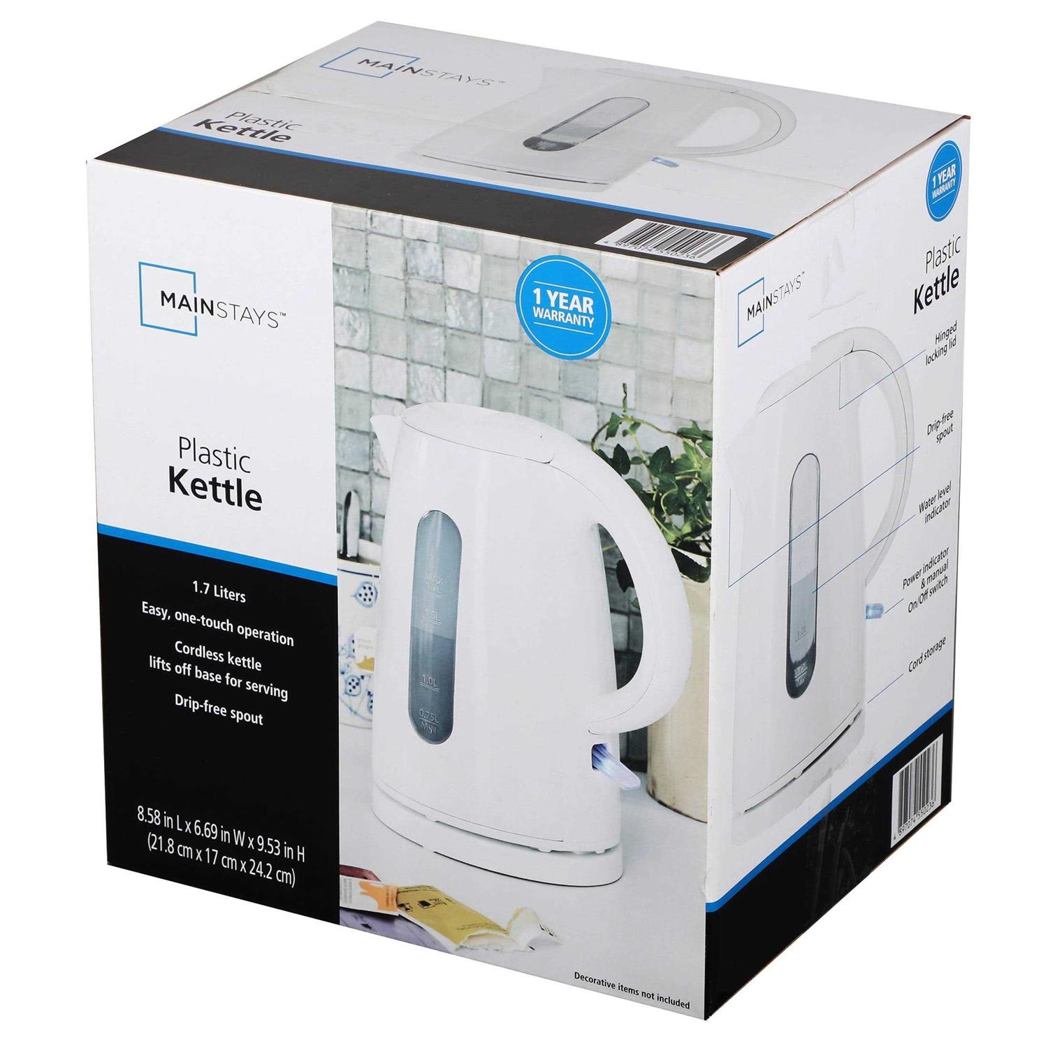 Mainstays 1.7 Liter Plastic Electric Kettle 1.7l - Image 2