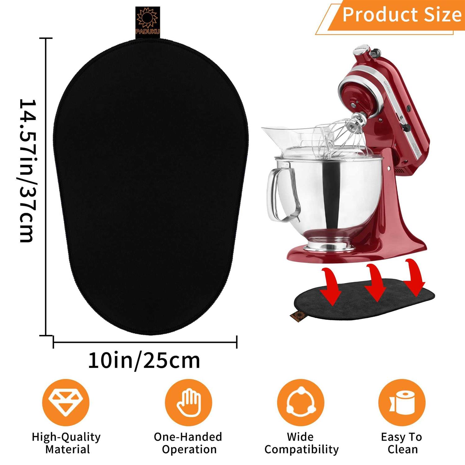 PADUKU Sliding Mat for Kitchenaid Mixer with 2 Kitchen Accessories Mover Slider Mat Pad Stand Mixer - Image 3