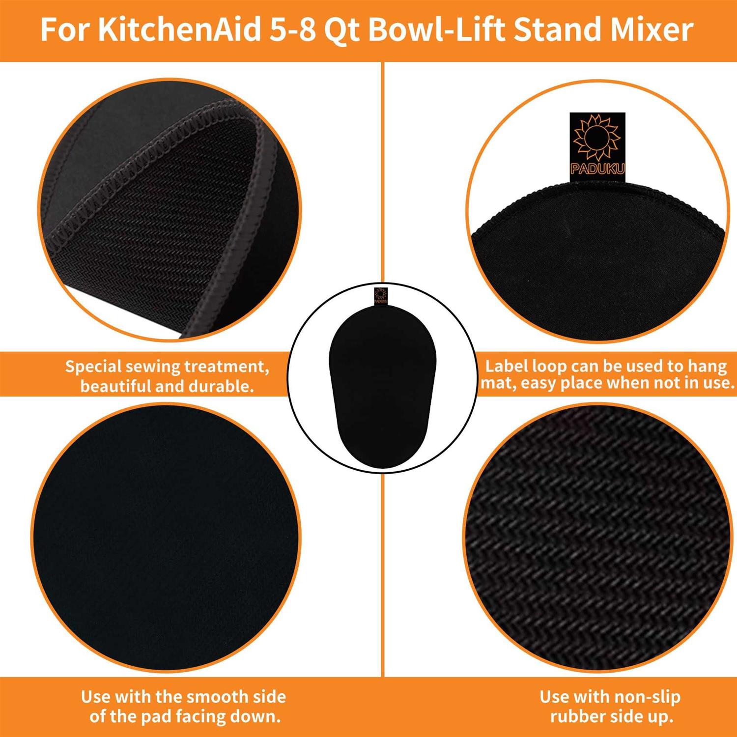 PADUKU Sliding Mat for Kitchenaid Mixer with 2 Kitchen Accessories Mover Slider Mat Pad Stand Mixer - Image 4