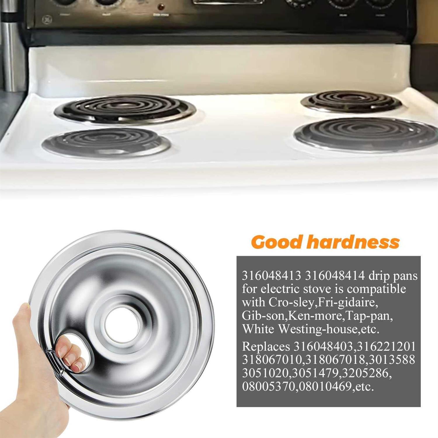 316048413 316048414 Electric Stove Burner Drip Pans by Blutoget Fit for Frigidaire Ken-more Electric Range Top with Locking Slots - Image 5