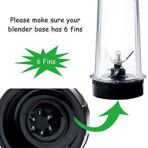 Replacement Parts for Nutri Ninja, Blender 6 Fins Blade Assembly and 2 Pack 16 O - Image 5