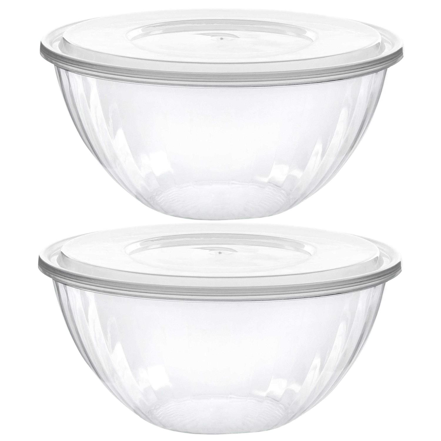 Plasticpro Disposable Round Crystal Clear Plastic Serving Bowls Party Snack Or Salad Bowl