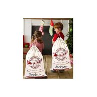 OurWarm 2pcs Large Santa Sacks Bags Canvas Blank Storage Bags with Drawstring for Christmas Holiday Party Decorations