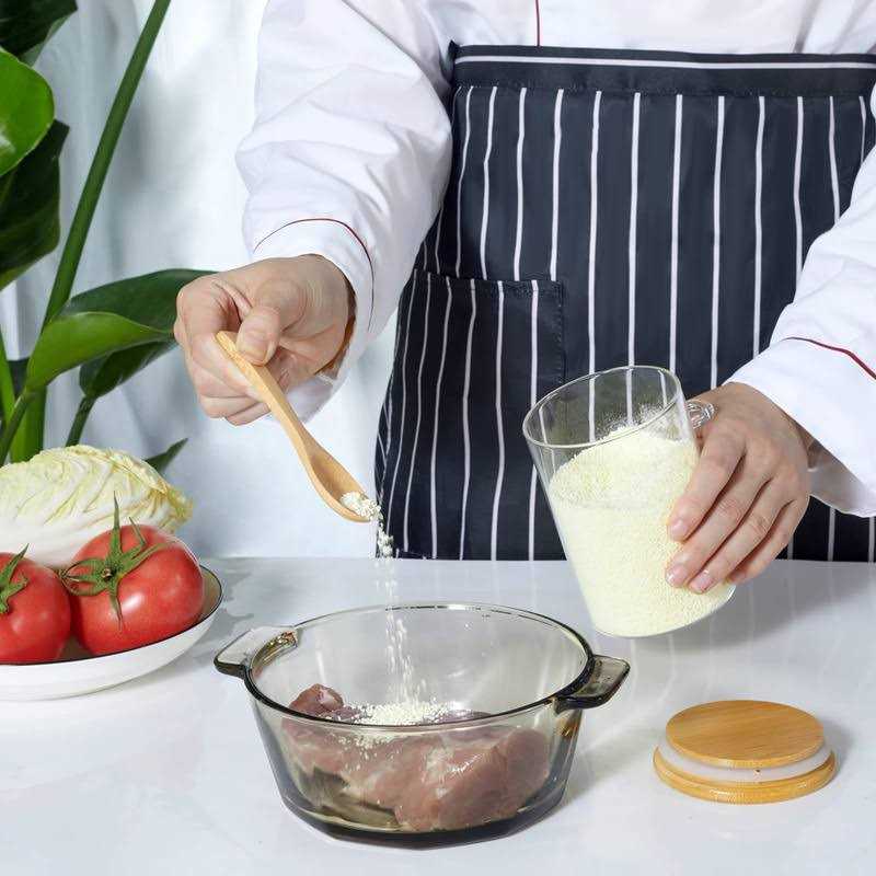 3 Pack Glass Containers Jars with Bamboo Airtight Lid and Spoon - Image 3