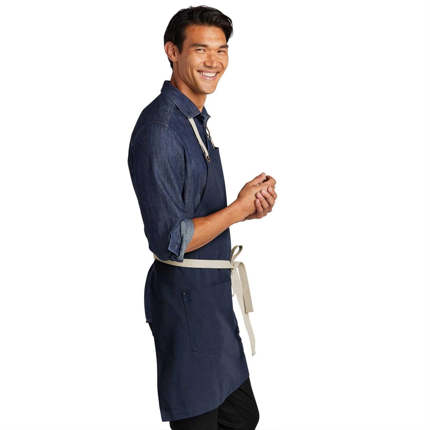 Port Authority A815 Canvas Full Length Two Pocket Apron - Image 4