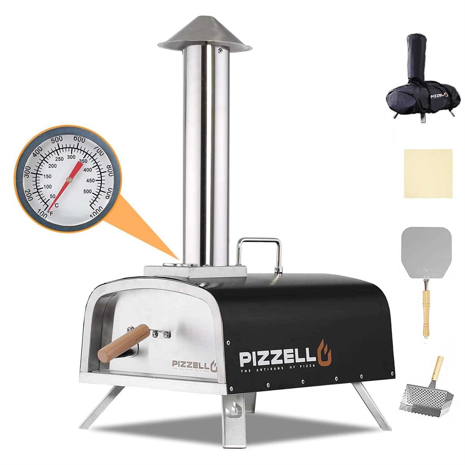 Pizzello Portable Pellet Pizza Oven Outdoor Wood Fired Pizza Ovens Included Pizza Stone