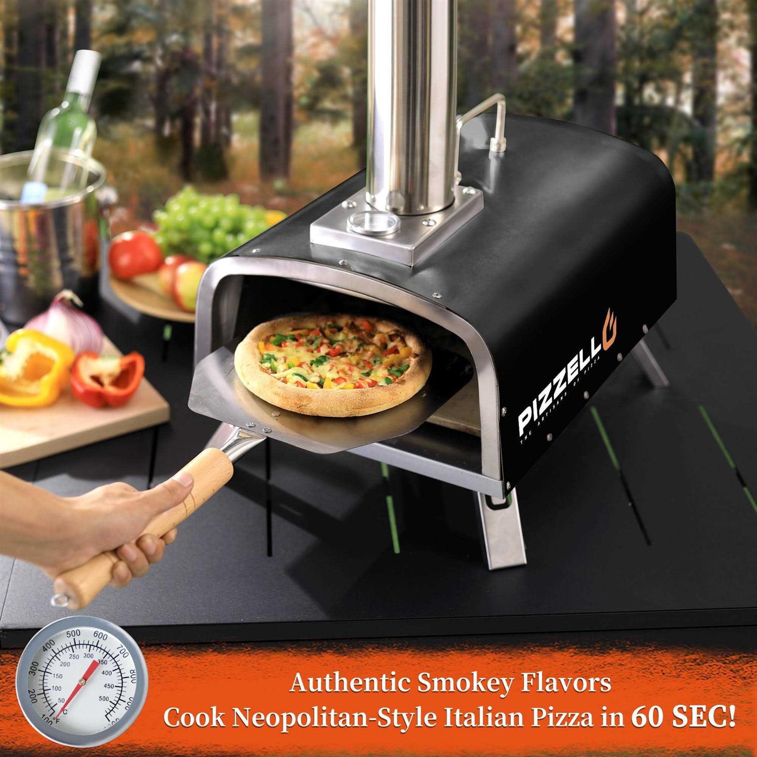 Pizzello Portable Pellet Pizza Oven Outdoor Wood Fired Pizza Ovens Included Pizza Stone - Image 2