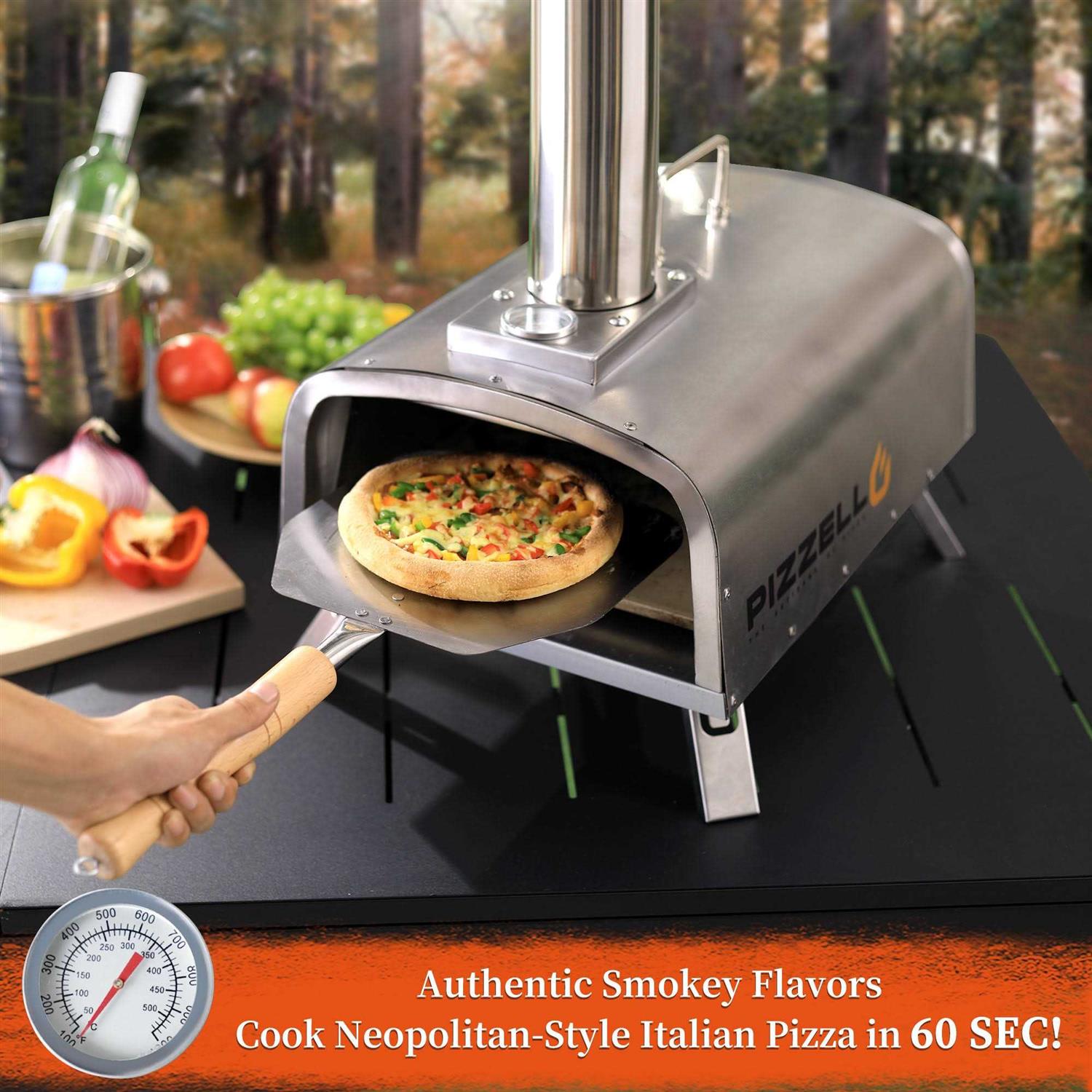 Pizzello Portable Pellet Pizza Oven Outdoor Wood Fired Pizza Ovens Included Pizza Stone - Image 5