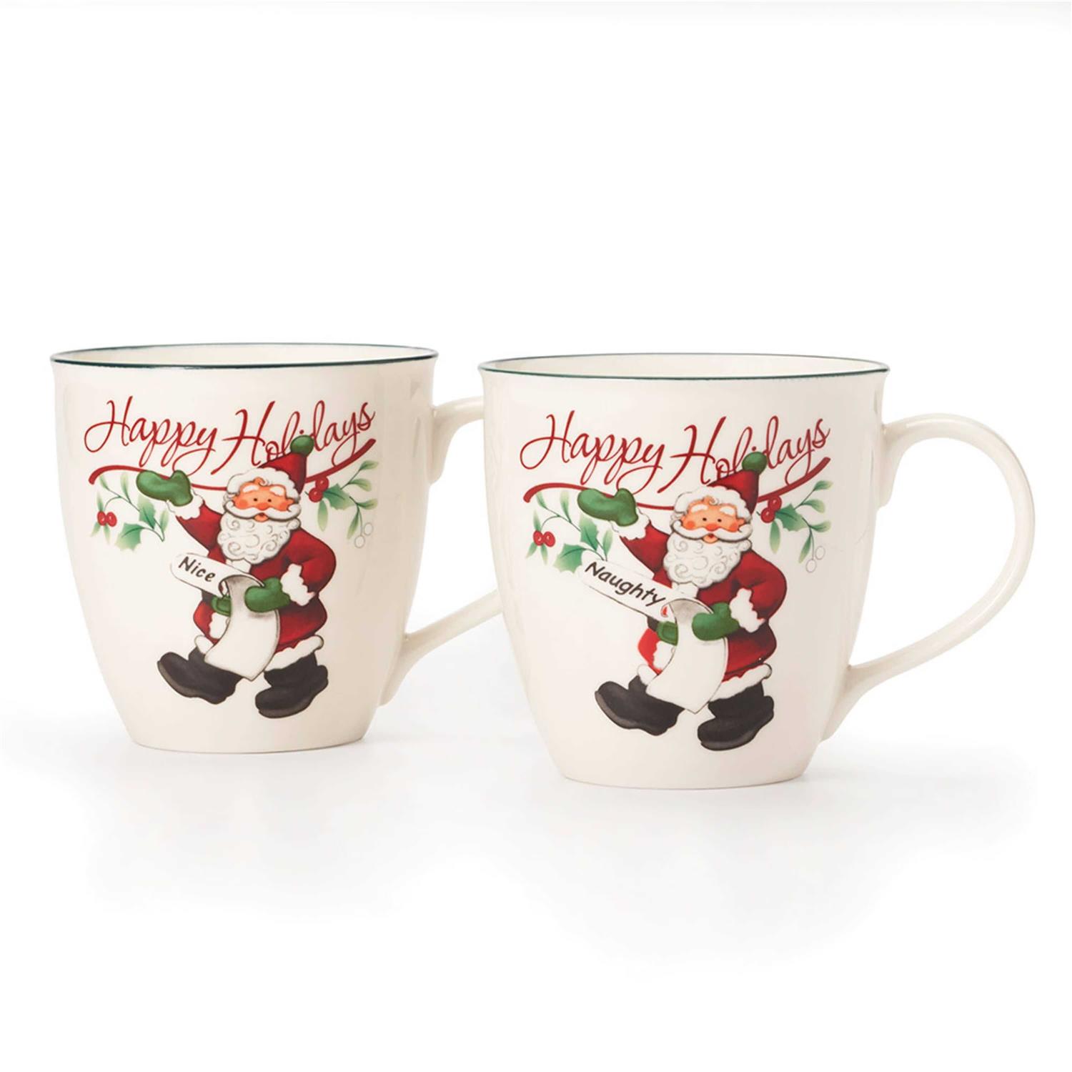 Pfaltzgraff Pfaltzgraff Winterberry Naughty and Nice Mugs