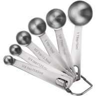 Rena Chris Measuring Spoons, Premium Heavy Duty 18/8 Stainless Steel Measuring Spoons Cups Set, Small Tablespoon with Metric and US Measurements