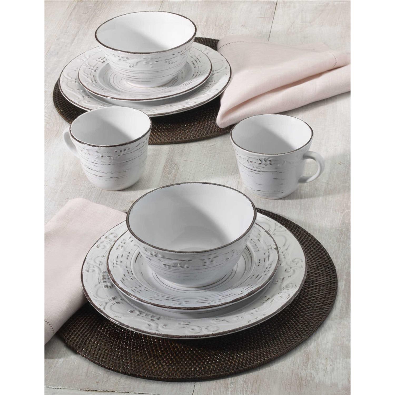 Pfaltzgraff Trellis 16-Piece White Dinnerware Set - Image 2