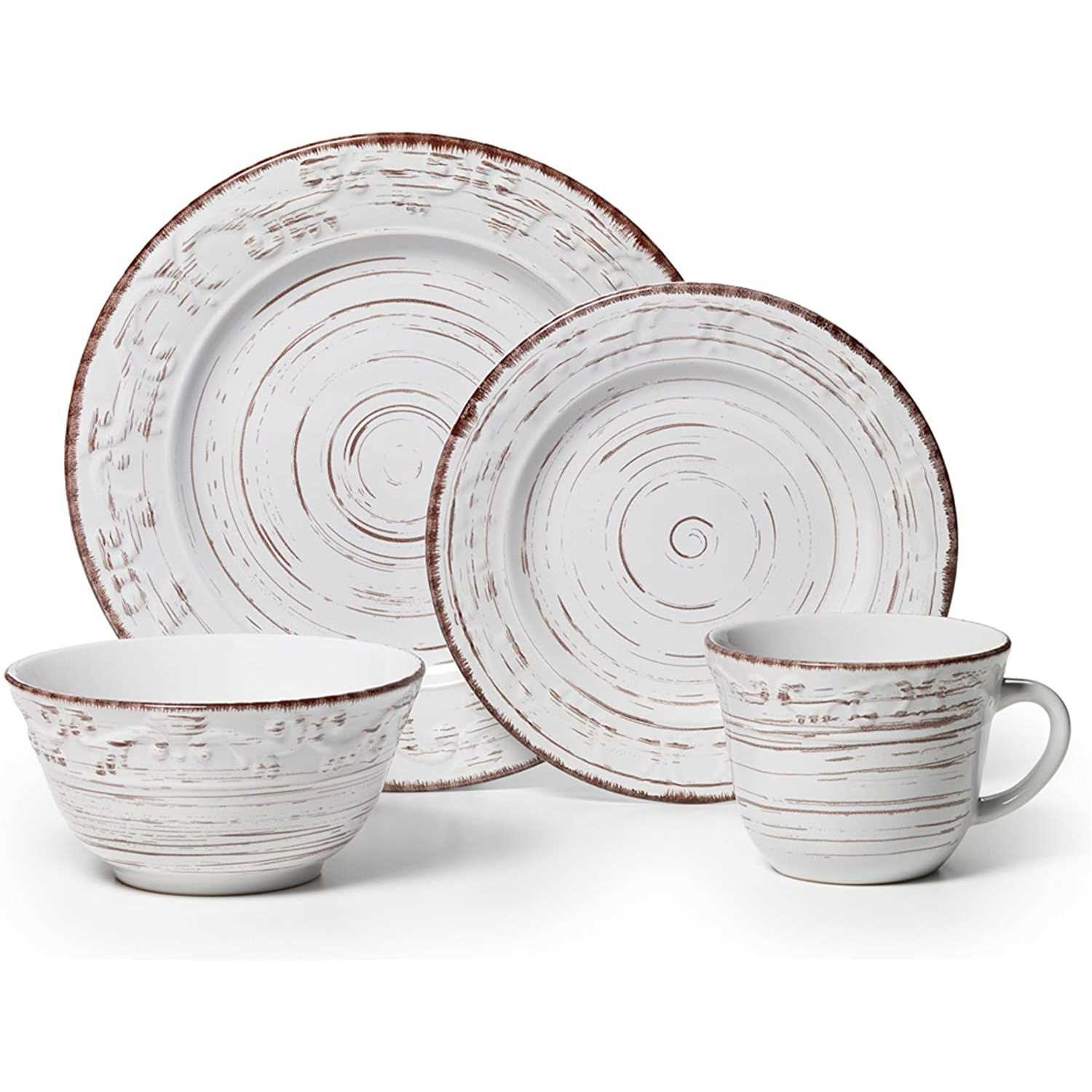 Pfaltzgraff Trellis 16-Piece White Dinnerware Set - Image 3