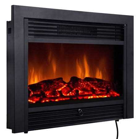 Costway 28.5 Electric Fireplace with Tempered Glass