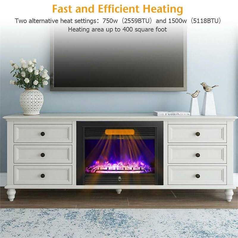 Costway 28.5 Electric Fireplace with Tempered Glass - Image 2