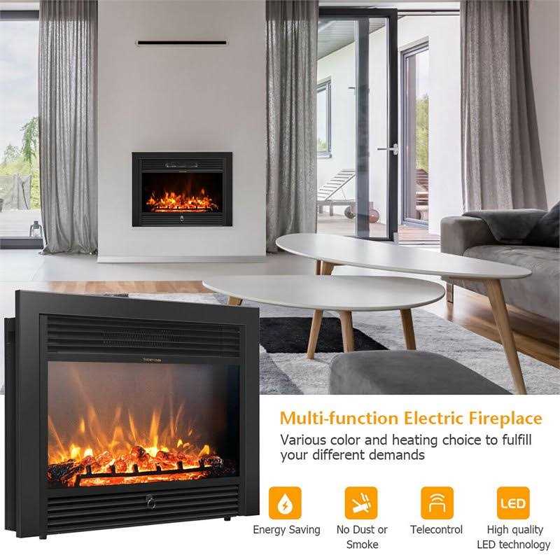 Costway 28.5 Electric Fireplace with Tempered Glass - Image 5