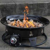 Outland Living Okanagan 24 in. Portable Outdoor Steel Propane Gas Fire Pit with Soft Cover