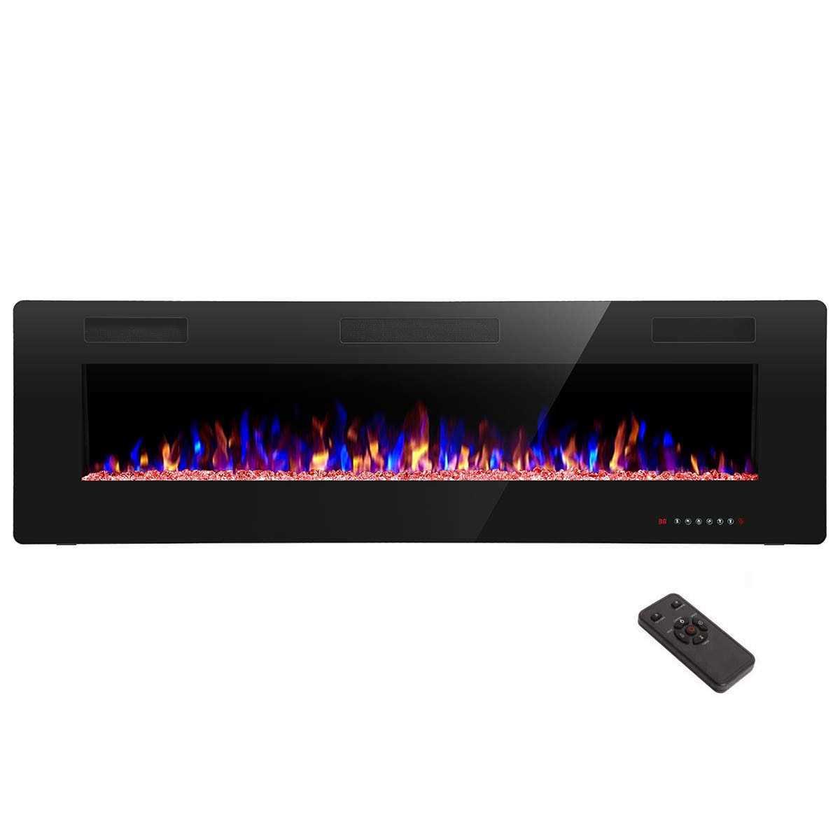 R.W.FLAME 60 Recessed and Wall Mounted Electric Fireplace