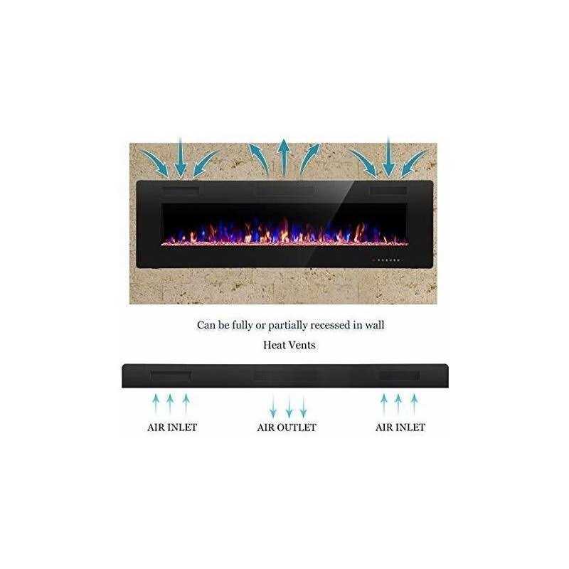 R.W.FLAME 60 Recessed and Wall Mounted Electric Fireplace - Image 3