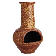 At Home Handmade Clay Hickory Stack Chimenea