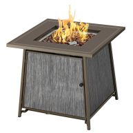 BALI OUTDOORS Gas FirePit Table 28 Inch Propane Fire Pit Table 50,000 BTU with Free Lava Rock and Tabletop Lid