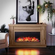 Ameriwood Home Elmcroft Wide Mantel with Linear Electric Fireplace