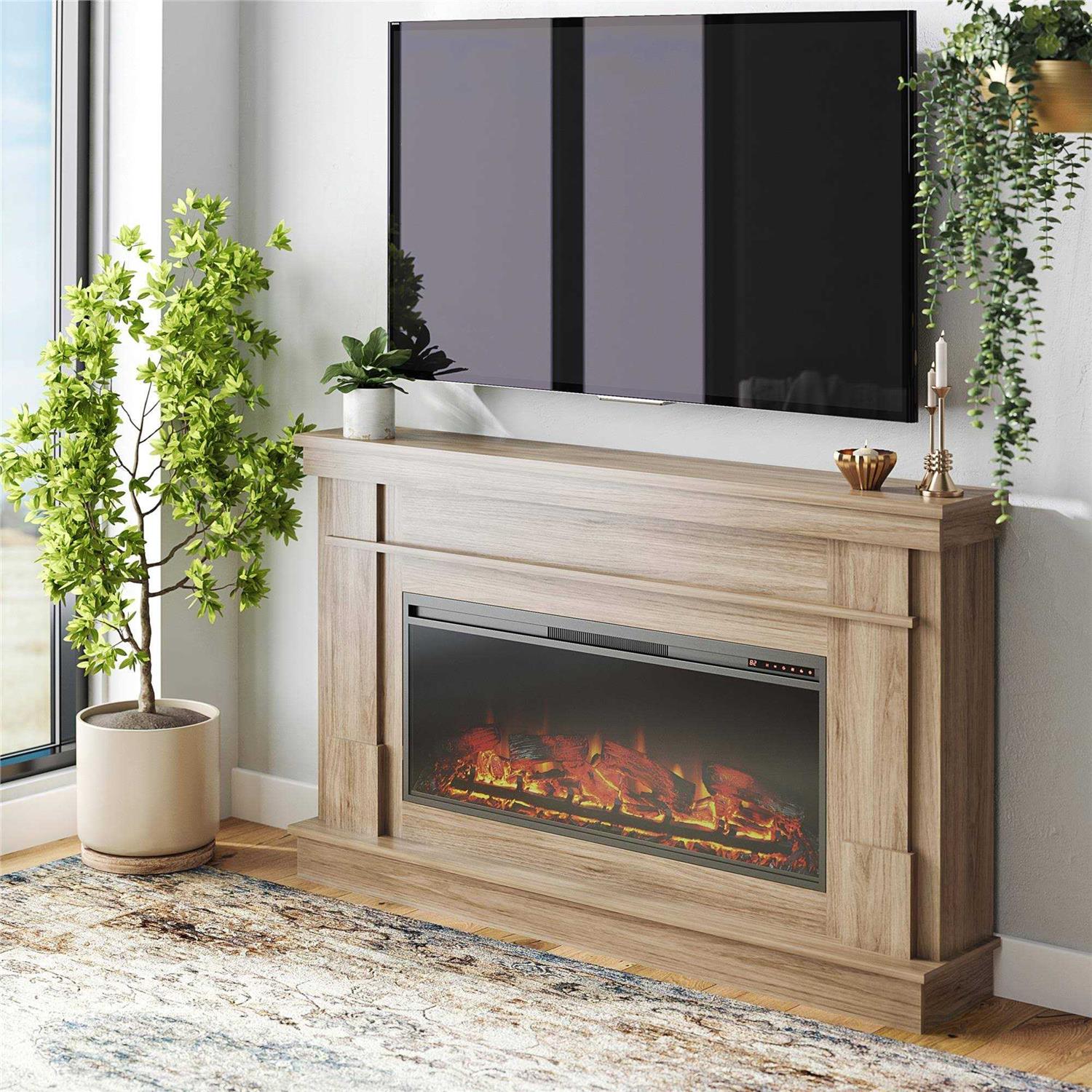 Ameriwood Home Elmcroft Wide Mantel with Linear Electric Fireplace - Image 4