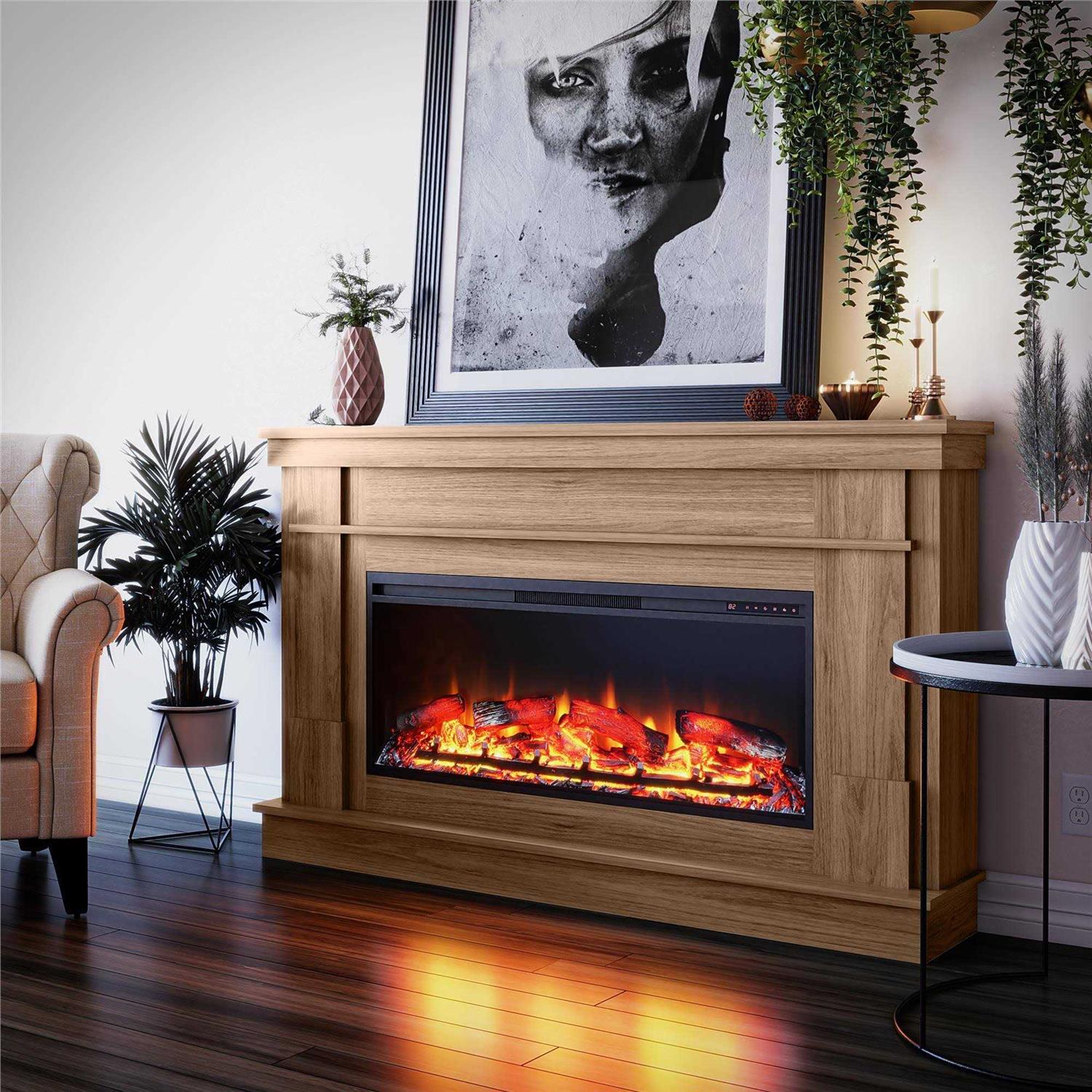 Ameriwood Home Elmcroft Wide Mantel with Linear Electric Fireplace - Image 5