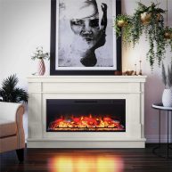 Ameriwood Home Elmcroft Wide Mantel with Linear Electric Fireplace