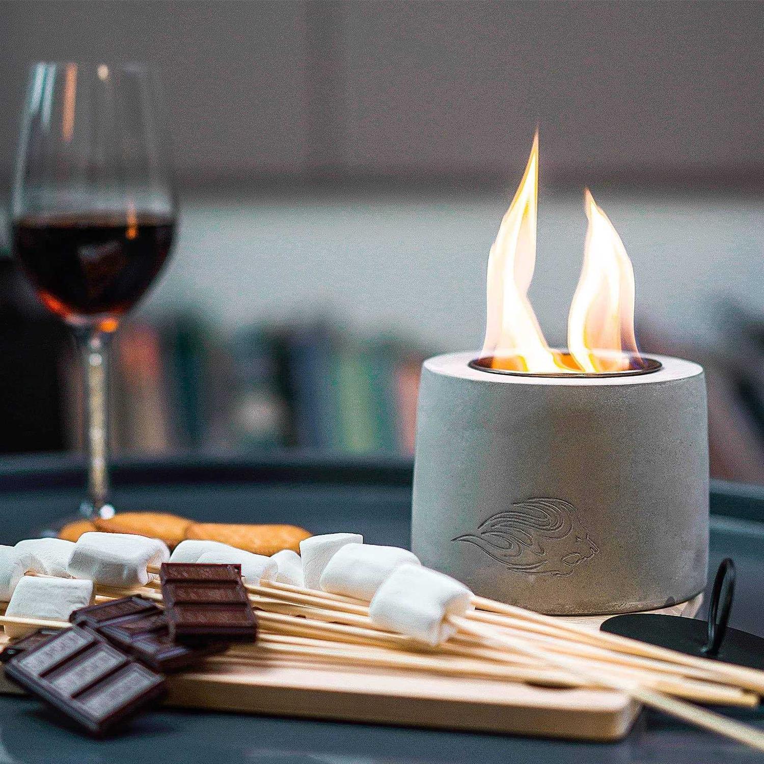 Ciekope Portable Tabletop Fire Pit Bowl Table Top Rubbing Alcohol Fireplace Indoor Outdoor Decor Mini Fire Pit Long Time Burning and Smokeless