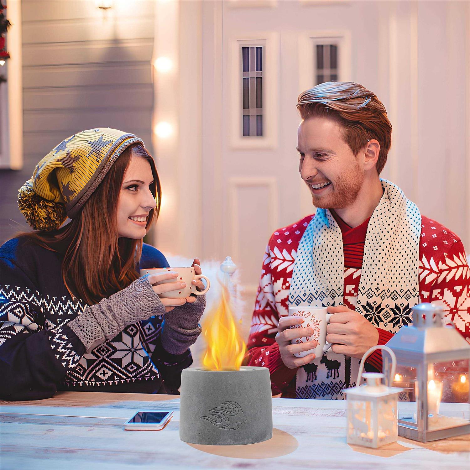 Ciekope Portable Tabletop Fire Pit Bowl Table Top Rubbing Alcohol Fireplace Indoor Outdoor Decor Mini Fire Pit Long Time Burning and Smokeless - Image 2