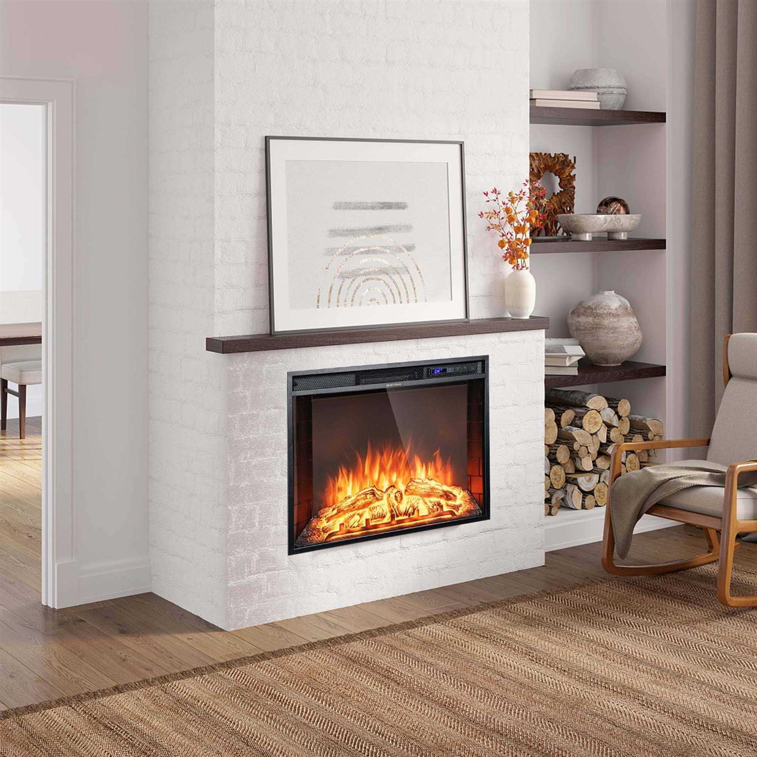 Costway 26 Inch Recessed Electric Fireplace heater W/ Remote Control - Image 2