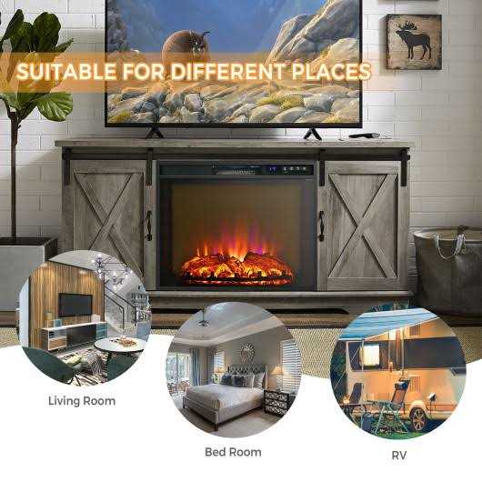Costway 26 Inch Recessed Electric Fireplace heater W/ Remote Control - Image 5