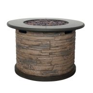 Bond Orchards Park 35 Round 50,000 BTU Faux Stone and Porcelain Fire Pit