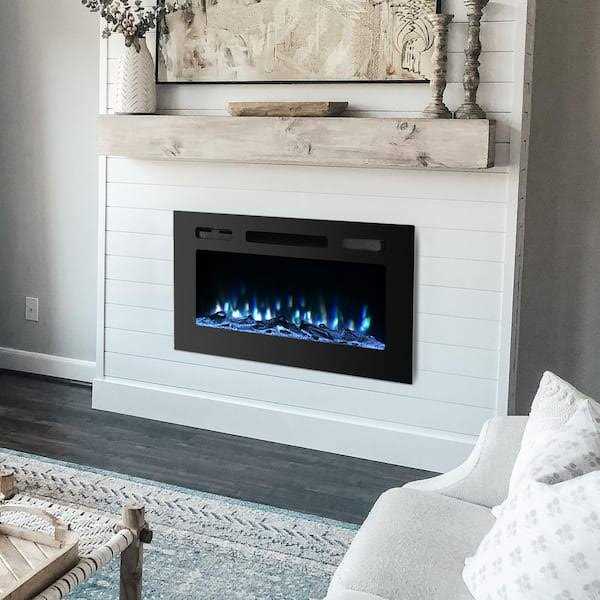 Clihome 30 in. Classic Built-in or Wall-Mounted Direct Vent Electric Fireplace Insert - Image 2