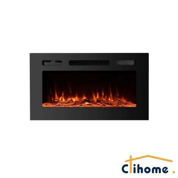 Clihome 30 in. Classic Built-in or Wall-Mounted Direct Vent Electric Fireplace Insert - Image 3