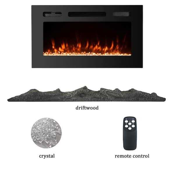 Clihome 30 in. Classic Built-in or Wall-Mounted Direct Vent Electric Fireplace Insert - Image 4