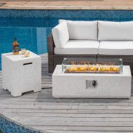 COSIEST Outdoor Rectangle Propane Fire Pit