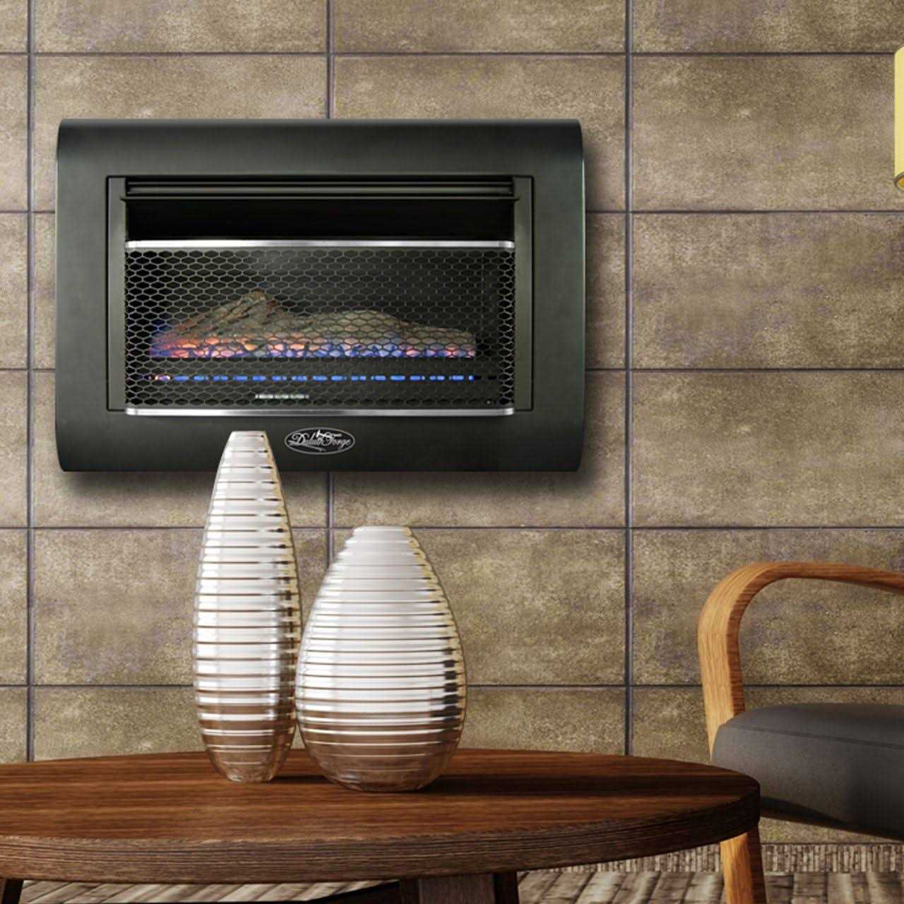 Duluth Forge 26,000 BTU Dual-Fuel Ventless Linear Wall Gas Fireplace with Log DF300L - Image 2