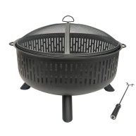 allen + roth 31.5-in W Black Steel Wood-Burning Fire Pit OFW604R