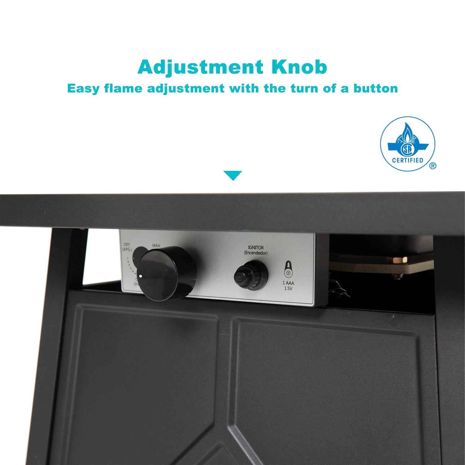 Nuu Garden 27.95-in W 40000-BTU Black Tabletop Iron Propane Gas Fire Pit Table AF011 - Image 2