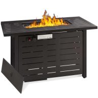 Best Choice Products 42in Fire Pit Table 50,000 BTU Rectangular Steel Propane Gas w/ Cover