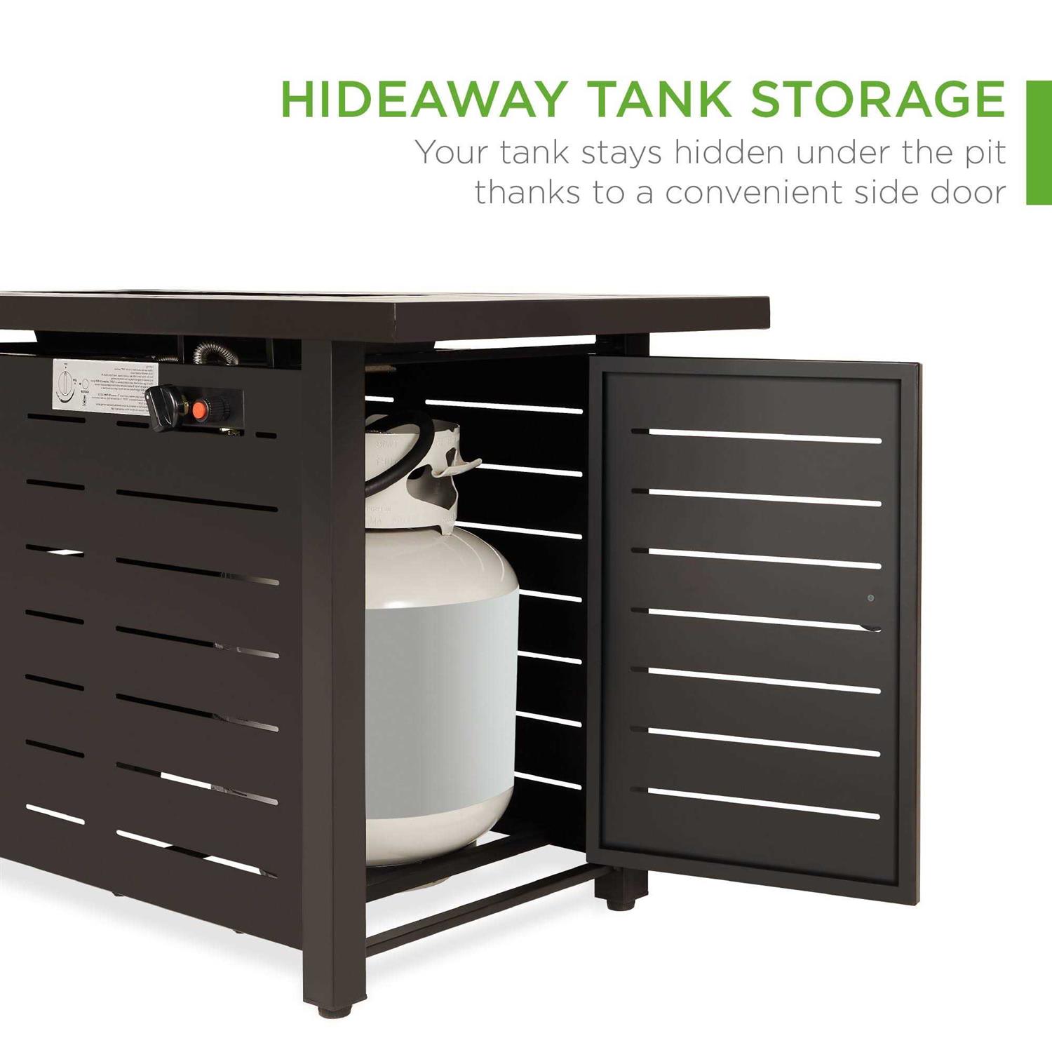 Best Choice Products 42in Fire Pit Table 50,000 BTU Rectangular Steel Propane Gas w/ Cover - Image 5